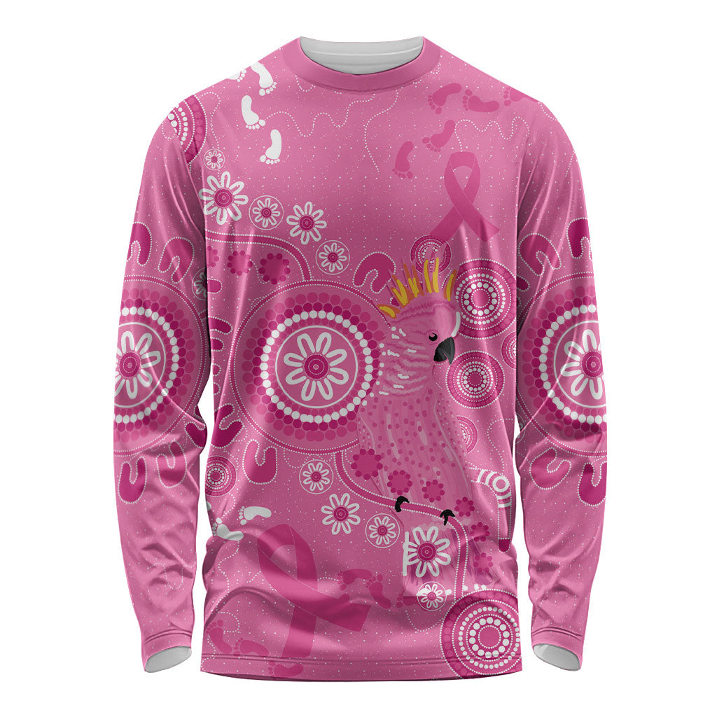 Pink Ribbon Australia Long Sleeve Shirt Breast Cancer Support Aboriginal Cacatua leadbeateri