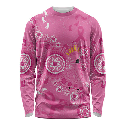 Pink Ribbon Australia Long Sleeve Shirt Breast Cancer Support Aboriginal Cacatua leadbeateri