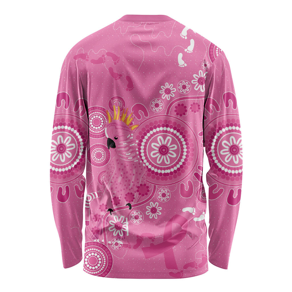 Pink Ribbon Australia Long Sleeve Shirt Breast Cancer Support Aboriginal Cacatua leadbeateri