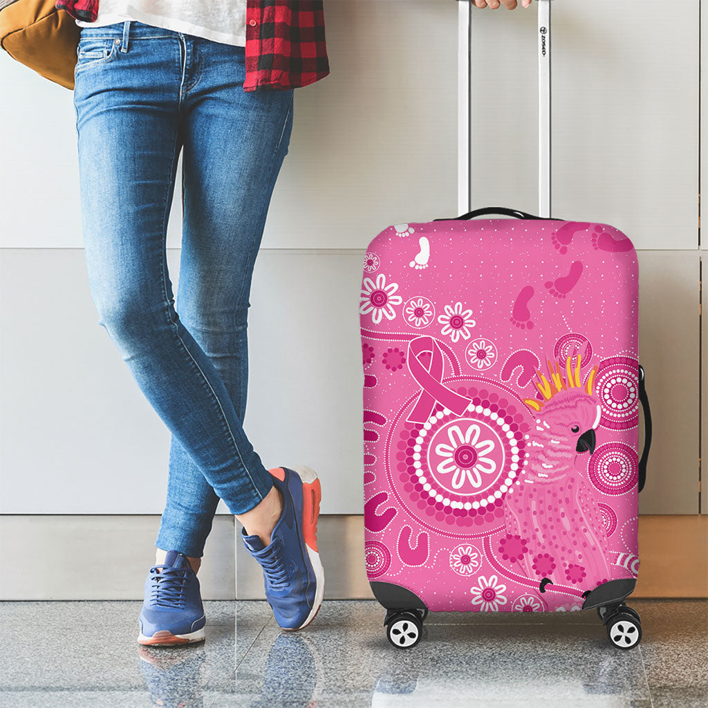 Pink Ribbon Australia Luggage Cover Breast Cancer Support Aboriginal Cacatua leadbeateri