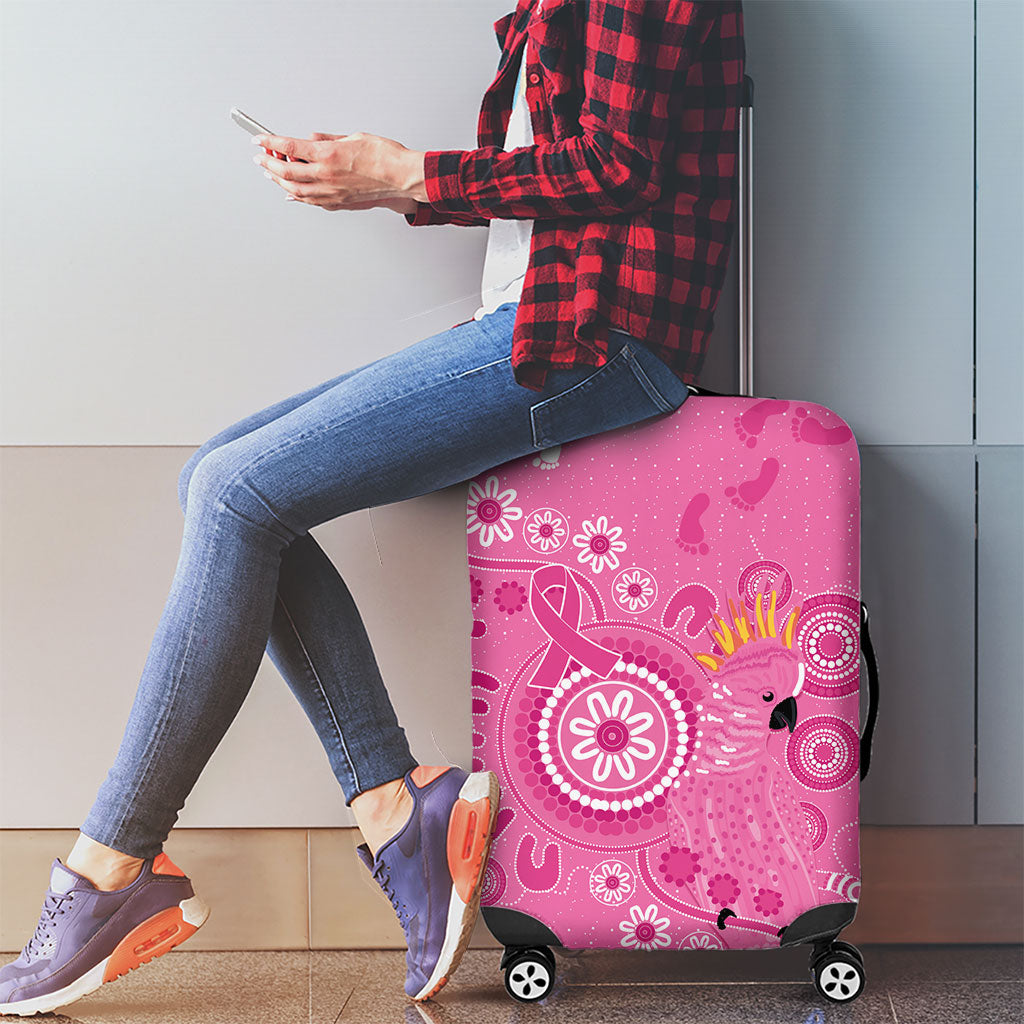 Pink Ribbon Australia Luggage Cover Breast Cancer Support Aboriginal Cacatua leadbeateri