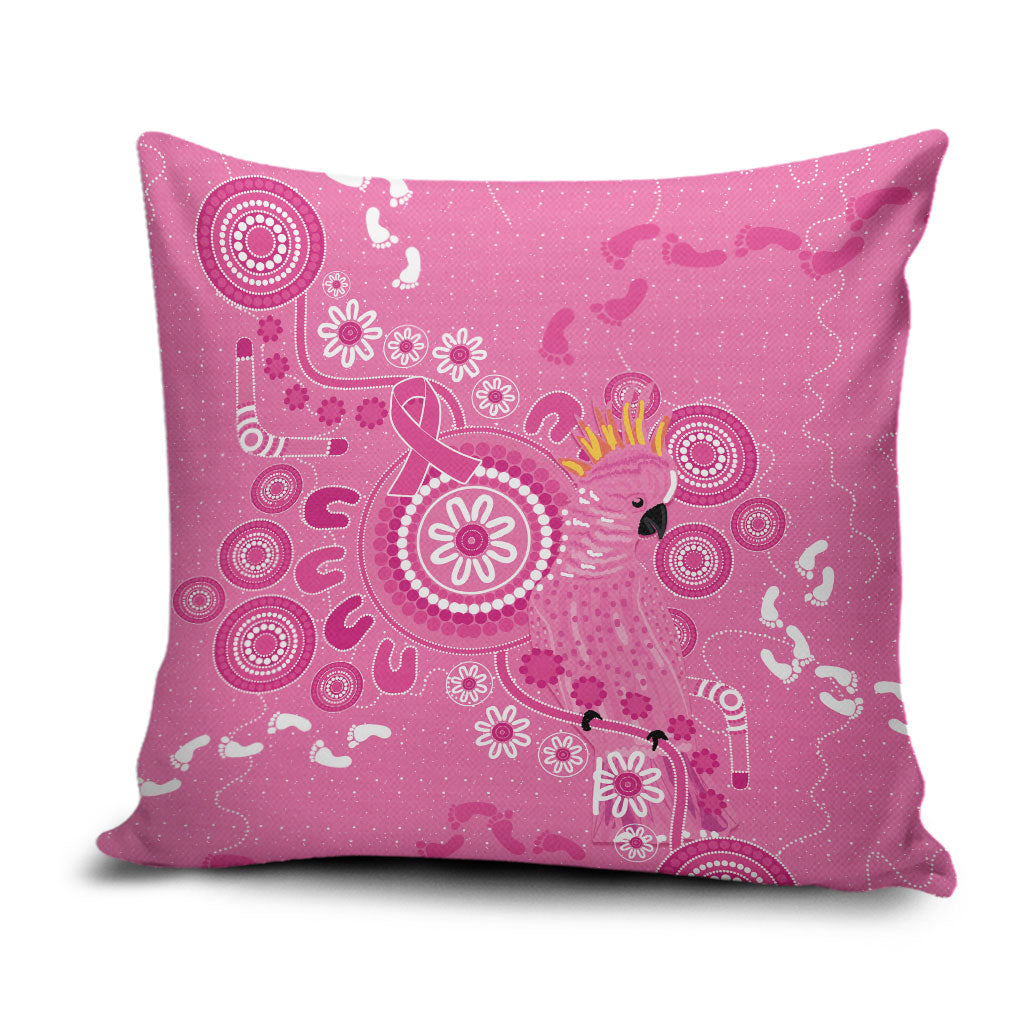 Pink Ribbon Australia Pillow Cover Breast Cancer Support Aboriginal Cacatua leadbeateri