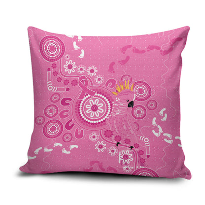 Pink Ribbon Australia Pillow Cover Breast Cancer Support Aboriginal Cacatua leadbeateri