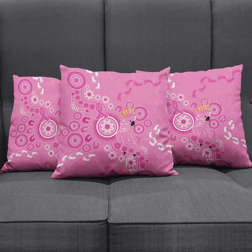 Pink Ribbon Australia Pillow Cover Breast Cancer Support Aboriginal Cacatua leadbeateri