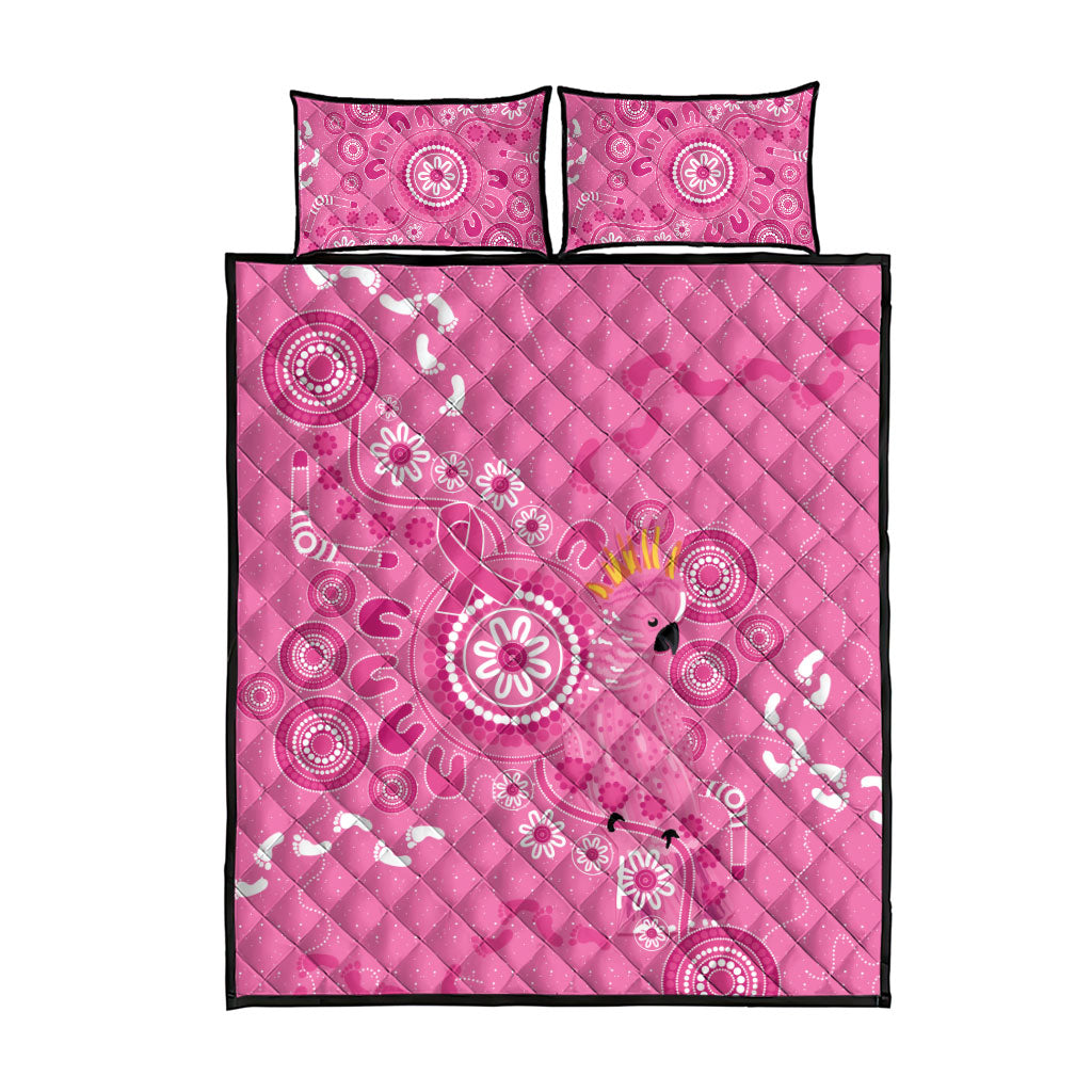 Pink Ribbon Australia Quilt Bed Set Breast Cancer Support Aboriginal Cacatua leadbeateri