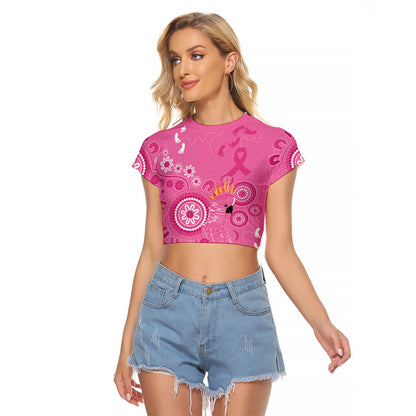 Pink Ribbon Australia Raglan Cropped T Shirt Breast Cancer Support Aboriginal Cacatua leadbeateri