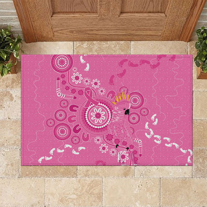Pink Ribbon Australia Rubber Doormat Breast Cancer Support Aboriginal Cacatua leadbeateri