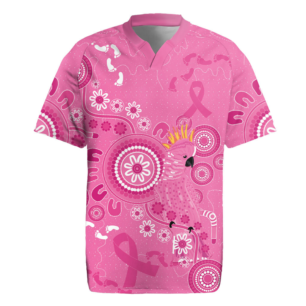 Pink Ribbon Australia Rugby Jersey Breast Cancer Support Aboriginal Cacatua leadbeateri