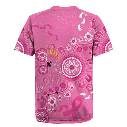 Pink Ribbon Australia Rugby Jersey Breast Cancer Support Aboriginal Cacatua leadbeateri