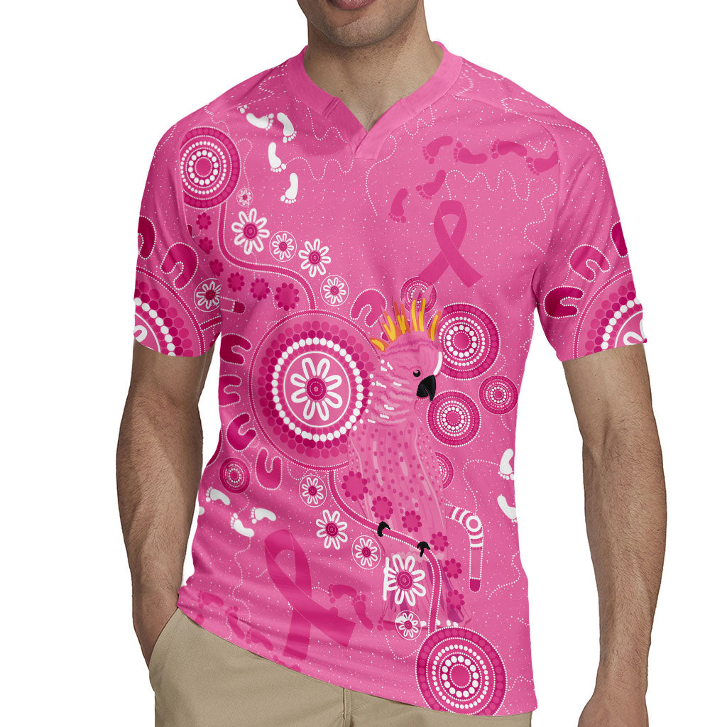 Pink Ribbon Australia Rugby Jersey Breast Cancer Support Aboriginal Cacatua leadbeateri