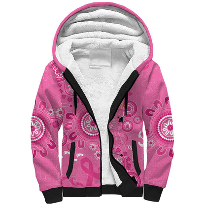 Pink Ribbon Australia Sherpa Hoodie Breast Cancer Support Aboriginal Cacatua leadbeateri