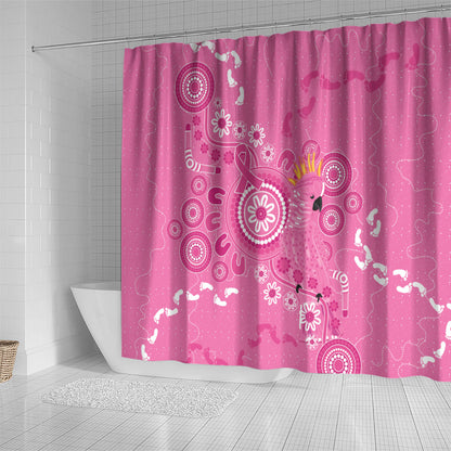 Pink Ribbon Australia Shower Curtain Breast Cancer Support Aboriginal Cacatua leadbeateri