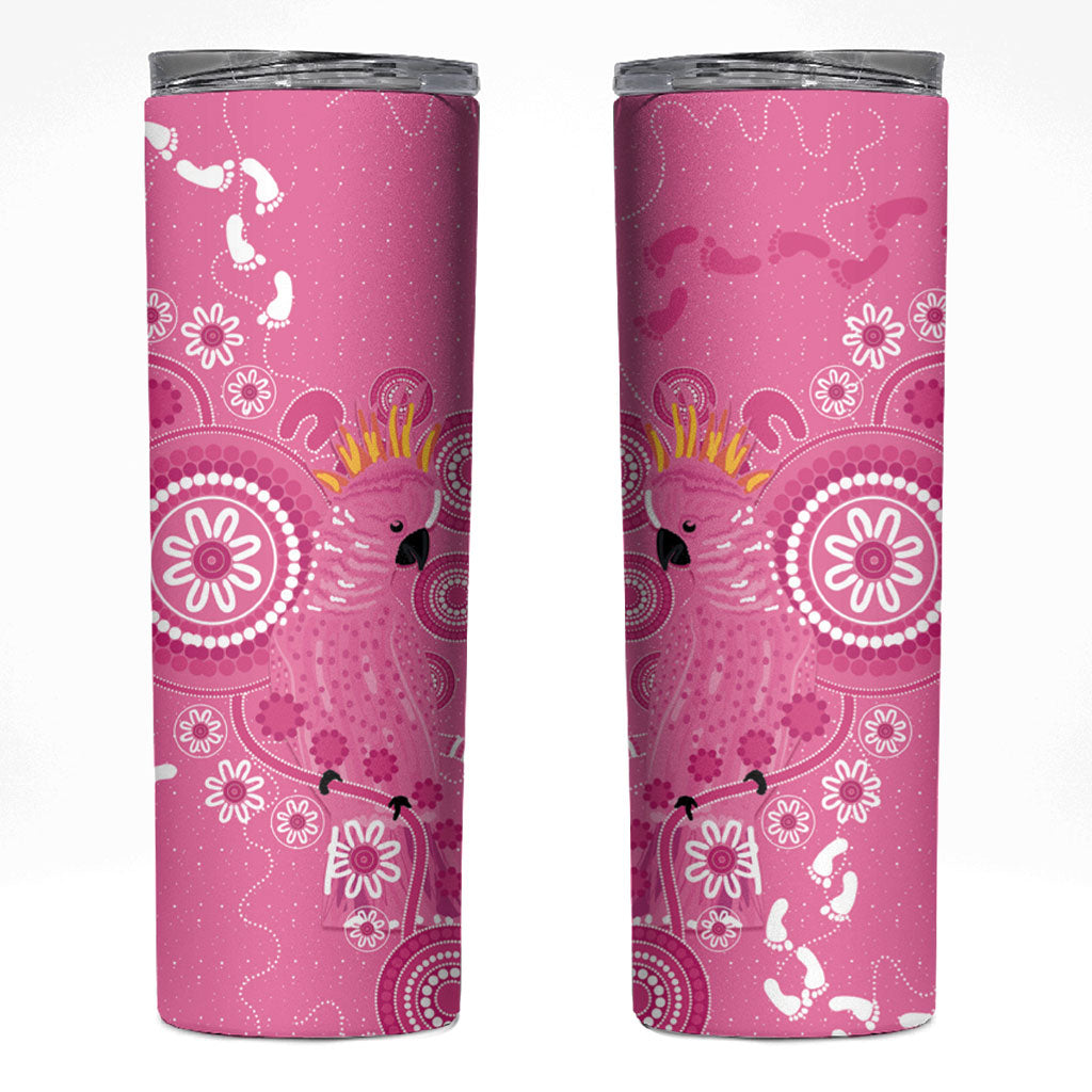 Pink Ribbon Australia Skinny Tumbler Breast Cancer Support Aboriginal Cacatua leadbeateri