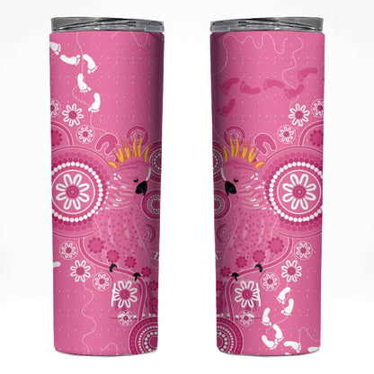 Pink Ribbon Australia Skinny Tumbler Breast Cancer Support Aboriginal Cacatua leadbeateri
