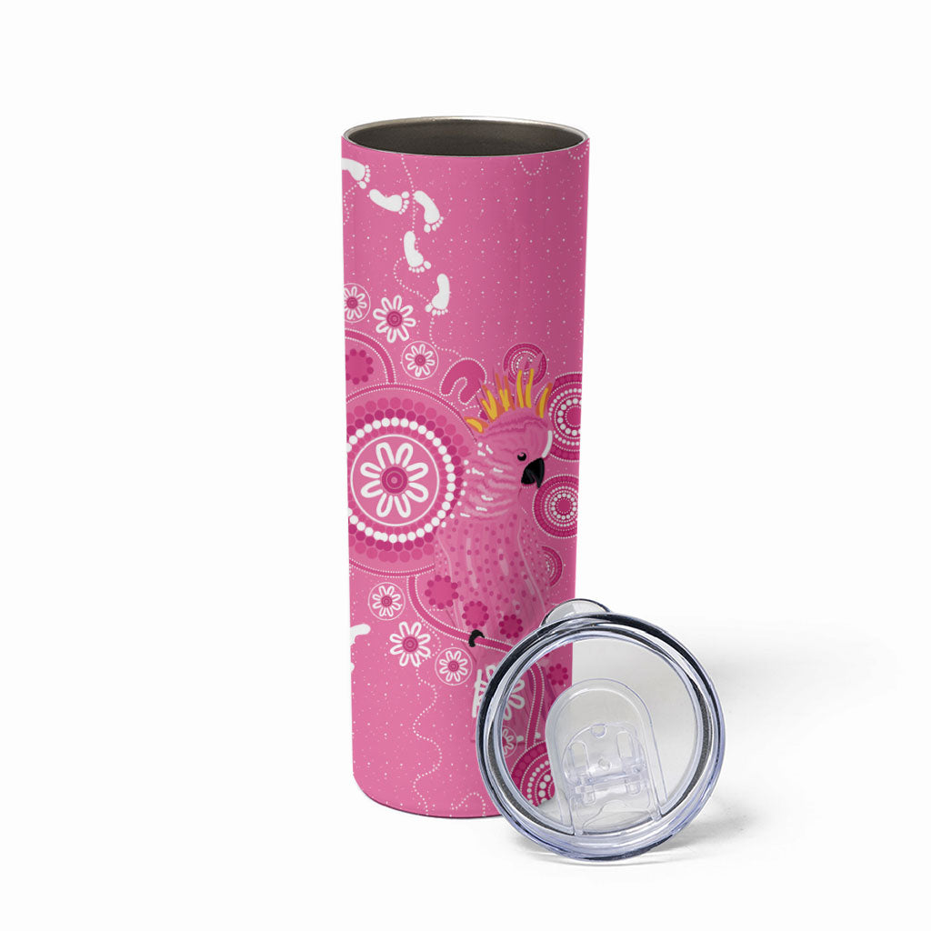 Pink Ribbon Australia Skinny Tumbler Breast Cancer Support Aboriginal Cacatua leadbeateri