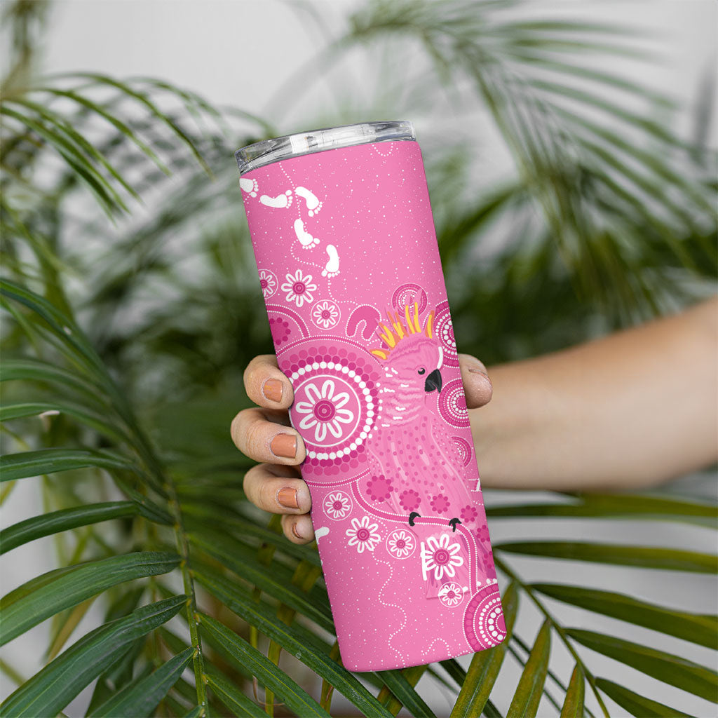 Pink Ribbon Australia Skinny Tumbler Breast Cancer Support Aboriginal Cacatua leadbeateri