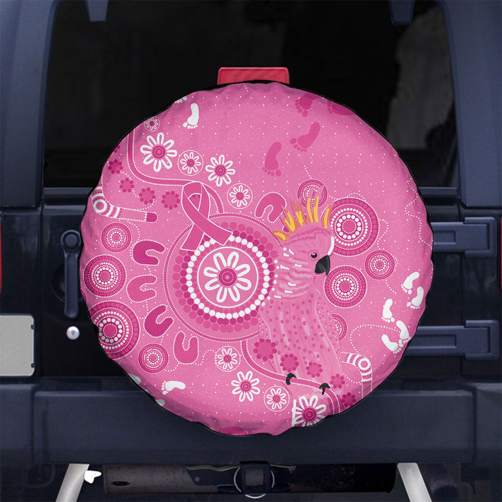 Pink Ribbon Australia Spare Tire Cover Breast Cancer Support Aboriginal Cacatua leadbeateri