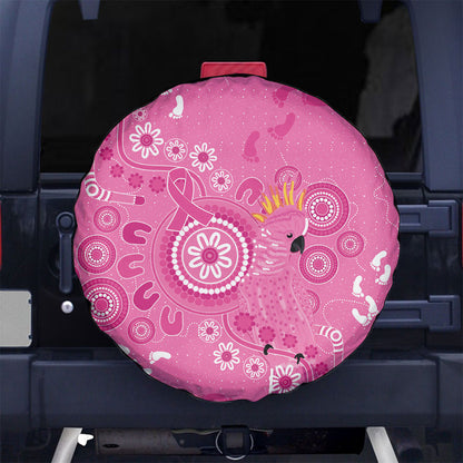 Pink Ribbon Australia Spare Tire Cover Breast Cancer Support Aboriginal Cacatua leadbeateri