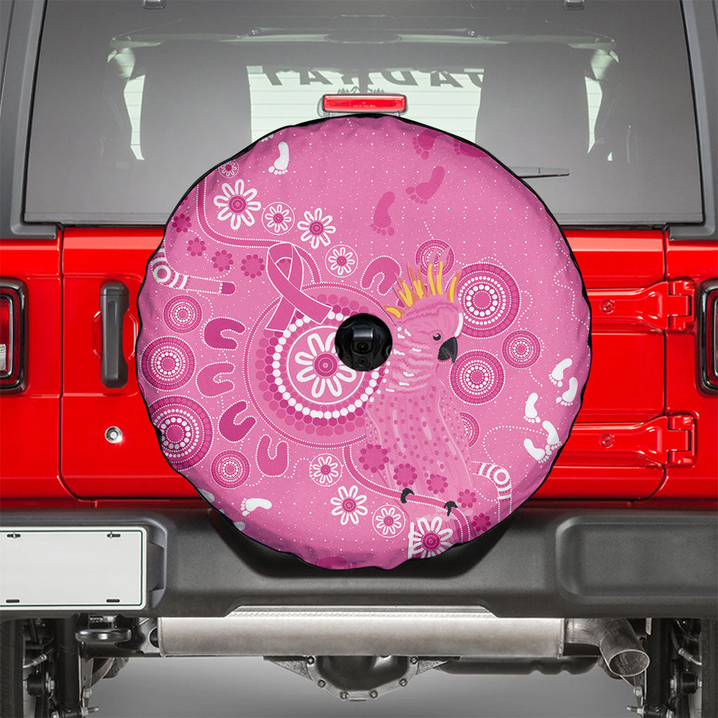 Pink Ribbon Australia Spare Tire Cover Breast Cancer Support Aboriginal Cacatua leadbeateri