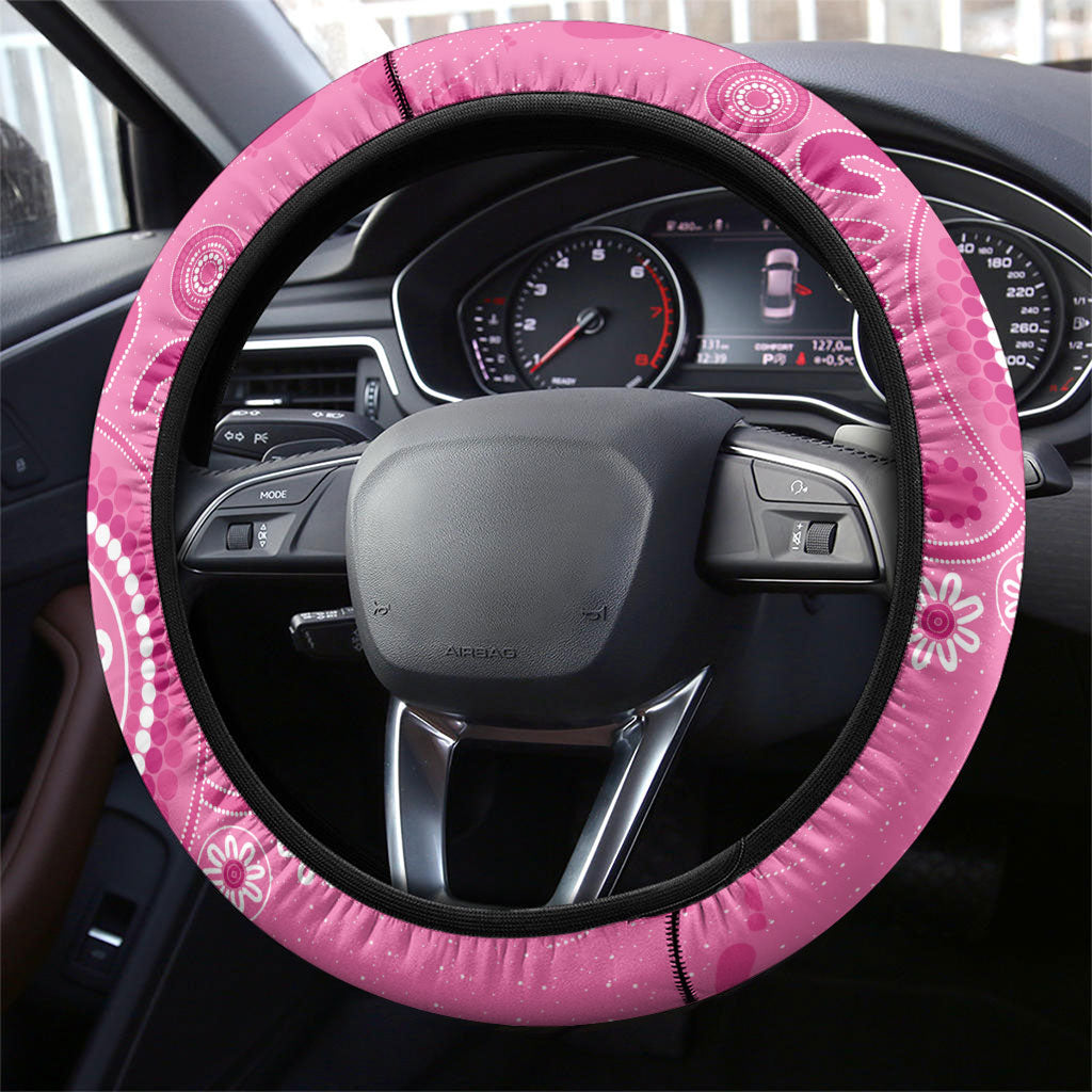 Pink Ribbon Australia Steering Wheel Cover Breast Cancer Support Aboriginal Cacatua leadbeateri