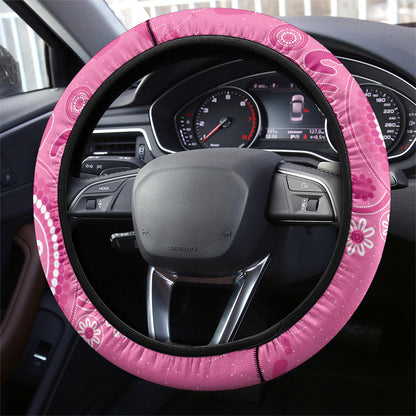 Pink Ribbon Australia Steering Wheel Cover Breast Cancer Support Aboriginal Cacatua leadbeateri