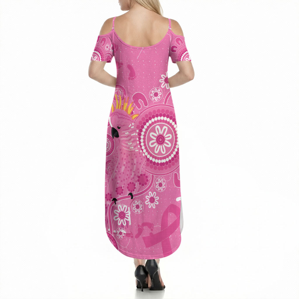 Pink Ribbon Australia Summer Maxi Dress Breast Cancer Support Aboriginal Cacatua leadbeateri