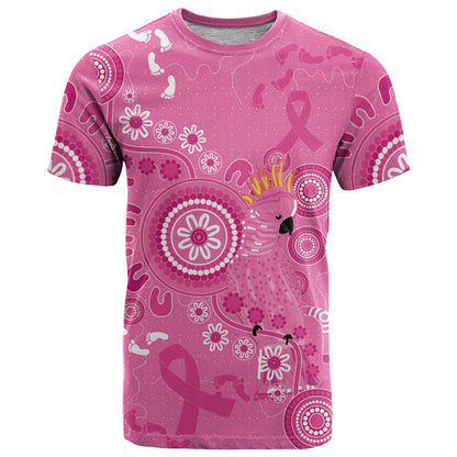 Pink Ribbon Australia T Shirt Breast Cancer Support Aboriginal Cacatua leadbeateri