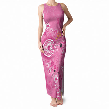 Pink Ribbon Australia Tank Maxi Dress Breast Cancer Support Aboriginal Cacatua leadbeateri