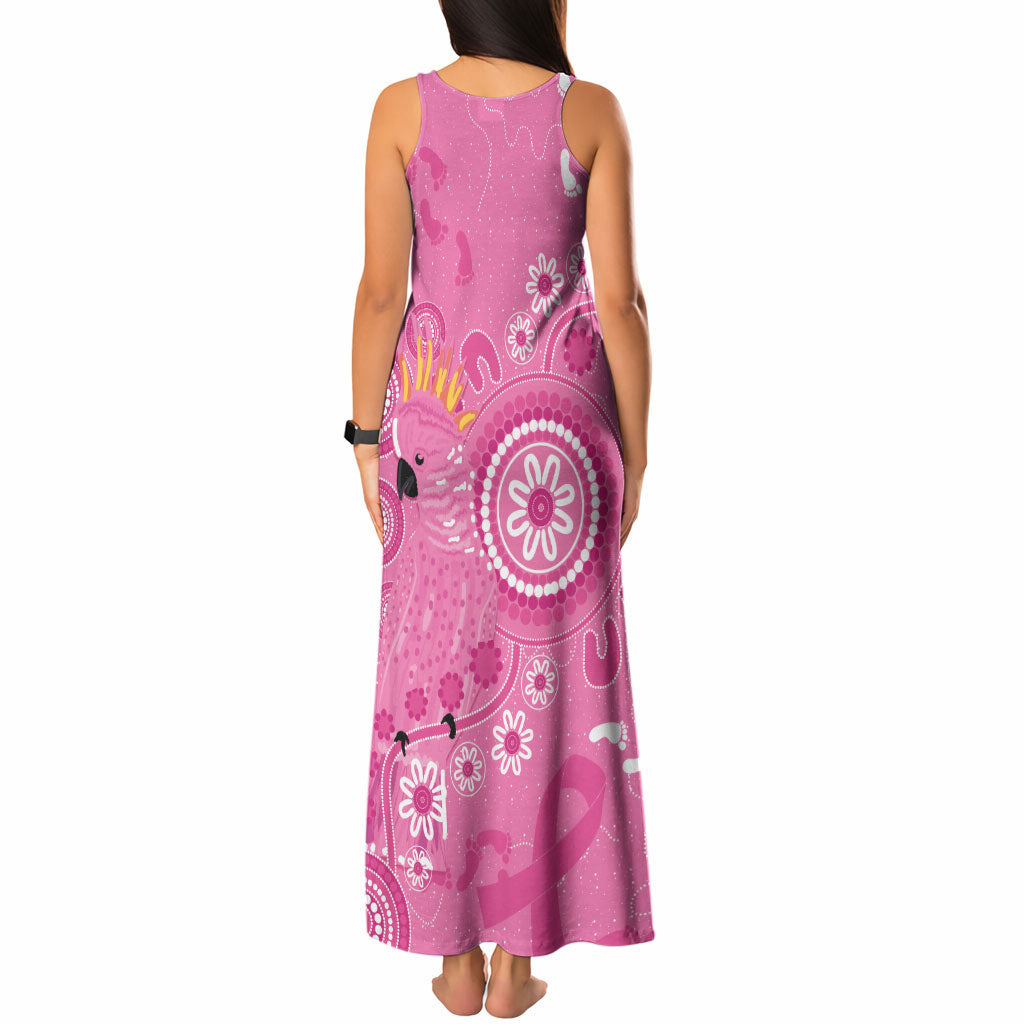 Pink Ribbon Australia Tank Maxi Dress Breast Cancer Support Aboriginal Cacatua leadbeateri