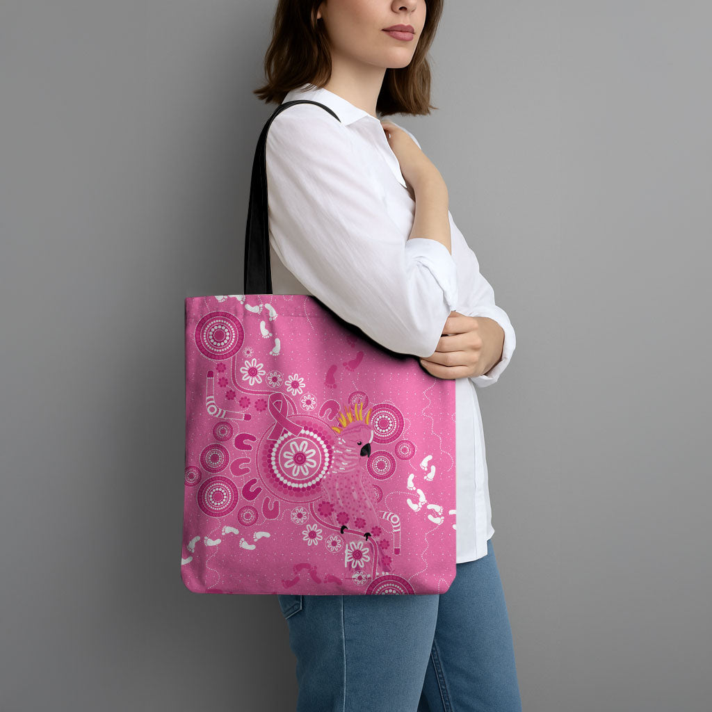 Pink Ribbon Australia Tote Bag Breast Cancer Support Aboriginal Cacatua leadbeateri