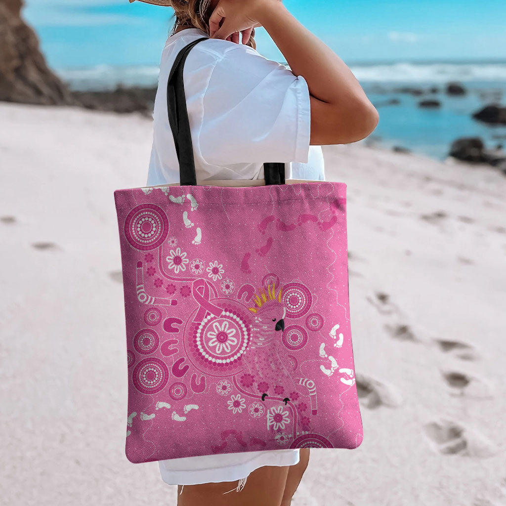 Pink Ribbon Australia Tote Bag Breast Cancer Support Aboriginal Cacatua leadbeateri