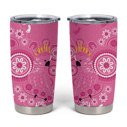 Pink Ribbon Australia Tumbler Cup Breast Cancer Support Aboriginal Cacatua leadbeateri