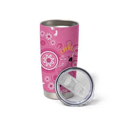 Pink Ribbon Australia Tumbler Cup Breast Cancer Support Aboriginal Cacatua leadbeateri