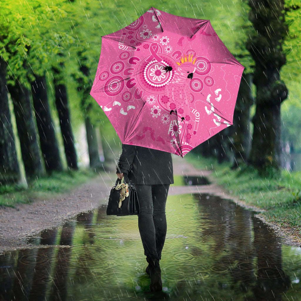 Pink Ribbon Australia Umbrella Breast Cancer Support Aboriginal Cacatua leadbeateri