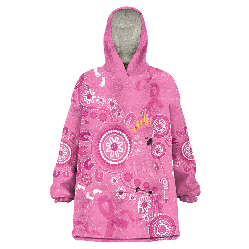Pink Ribbon Australia Wearable Blanket Hoodie Breast Cancer Support Aboriginal Cacatua leadbeateri