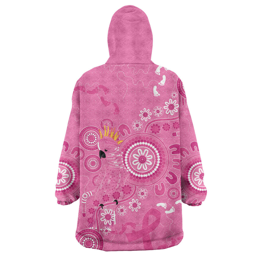 Pink Ribbon Australia Wearable Blanket Hoodie Breast Cancer Support Aboriginal Cacatua leadbeateri