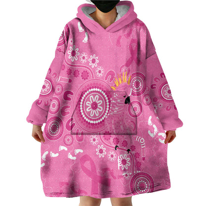 Pink Ribbon Australia Wearable Blanket Hoodie Breast Cancer Support Aboriginal Cacatua leadbeateri