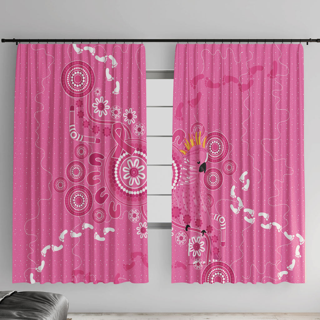 Pink Ribbon Australia Window Curtain Breast Cancer Support Aboriginal Cacatua leadbeateri