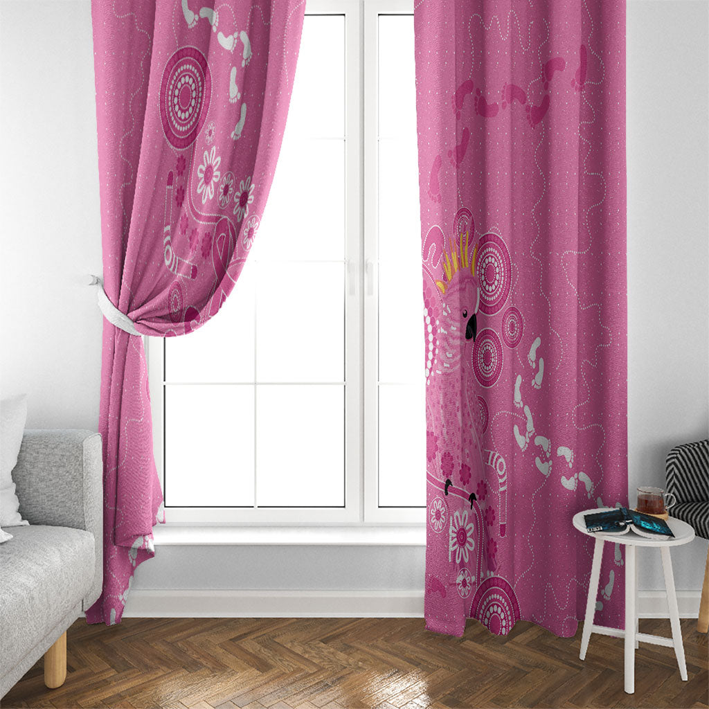 Pink Ribbon Australia Window Curtain Breast Cancer Support Aboriginal Cacatua leadbeateri