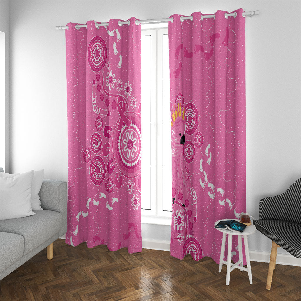 Pink Ribbon Australia Window Curtain Breast Cancer Support Aboriginal Cacatua leadbeateri