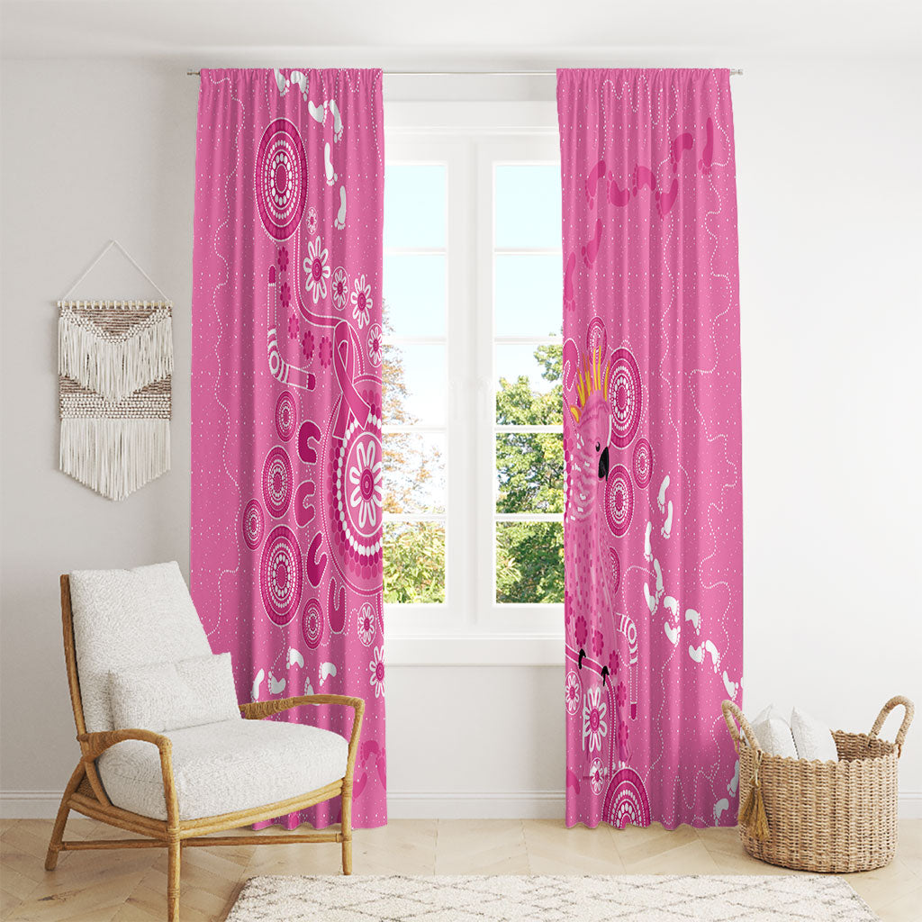 Pink Ribbon Australia Window Curtain Breast Cancer Support Aboriginal Cacatua leadbeateri