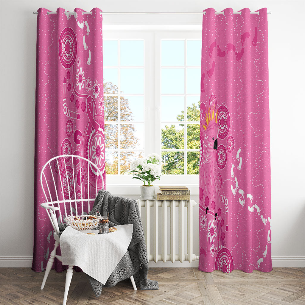 Pink Ribbon Australia Window Curtain Breast Cancer Support Aboriginal Cacatua leadbeateri