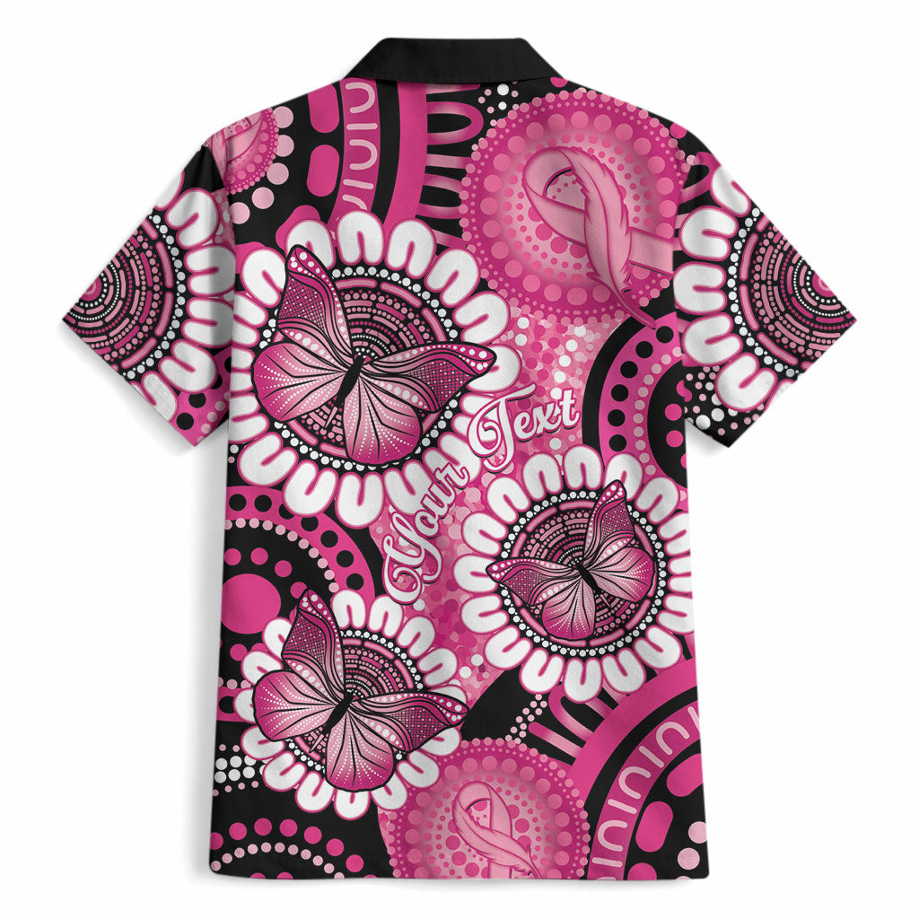 Personalised Australia Indigenous Hawaiian Shirt Breast Cancer Ribbon Think Pink - Black Version