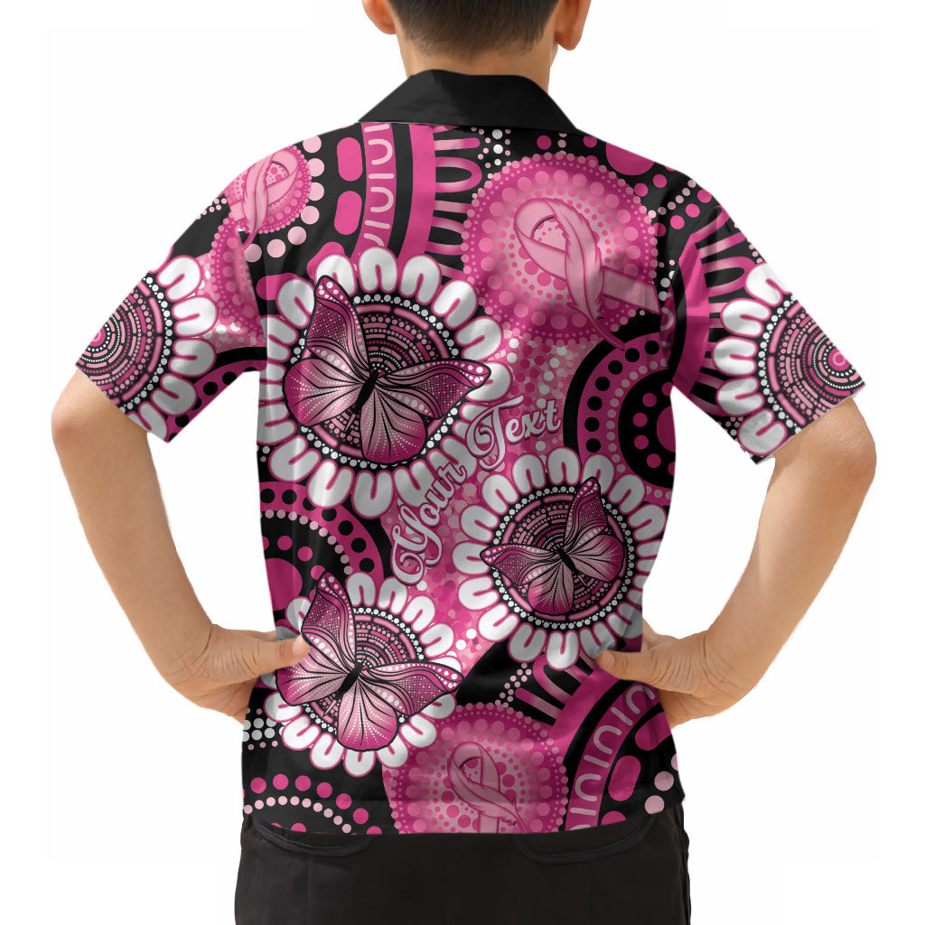 Personalised Australia Indigenous Hawaiian Shirt Breast Cancer Ribbon Think Pink - Black Version