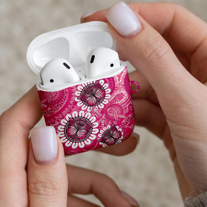Personalised Australia Indigenous AirPods Case Breast Cancer Ribbon Think Pink - Pink Version
