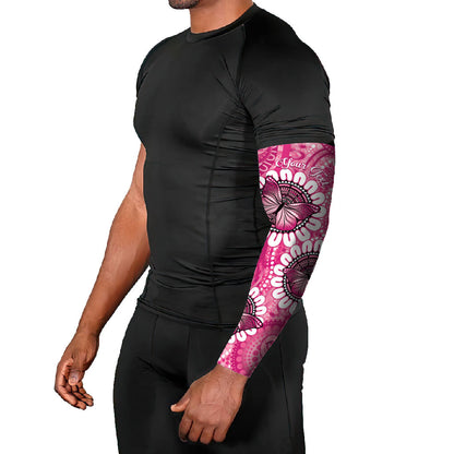 Personalised Australia Indigenous Arm Sleeves Breast Cancer Ribbon Think Pink - Pink Version