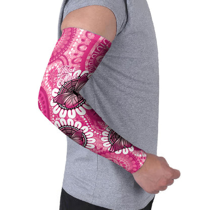 Personalised Australia Indigenous Arm Sleeves Breast Cancer Ribbon Think Pink - Pink Version