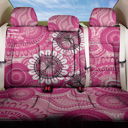 Personalised Australia Indigenous Back Car Seat Cover Breast Cancer Ribbon Think Pink - Pink Version