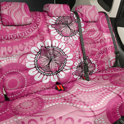 Personalised Australia Indigenous Back Car Seat Cover Breast Cancer Ribbon Think Pink - Pink Version