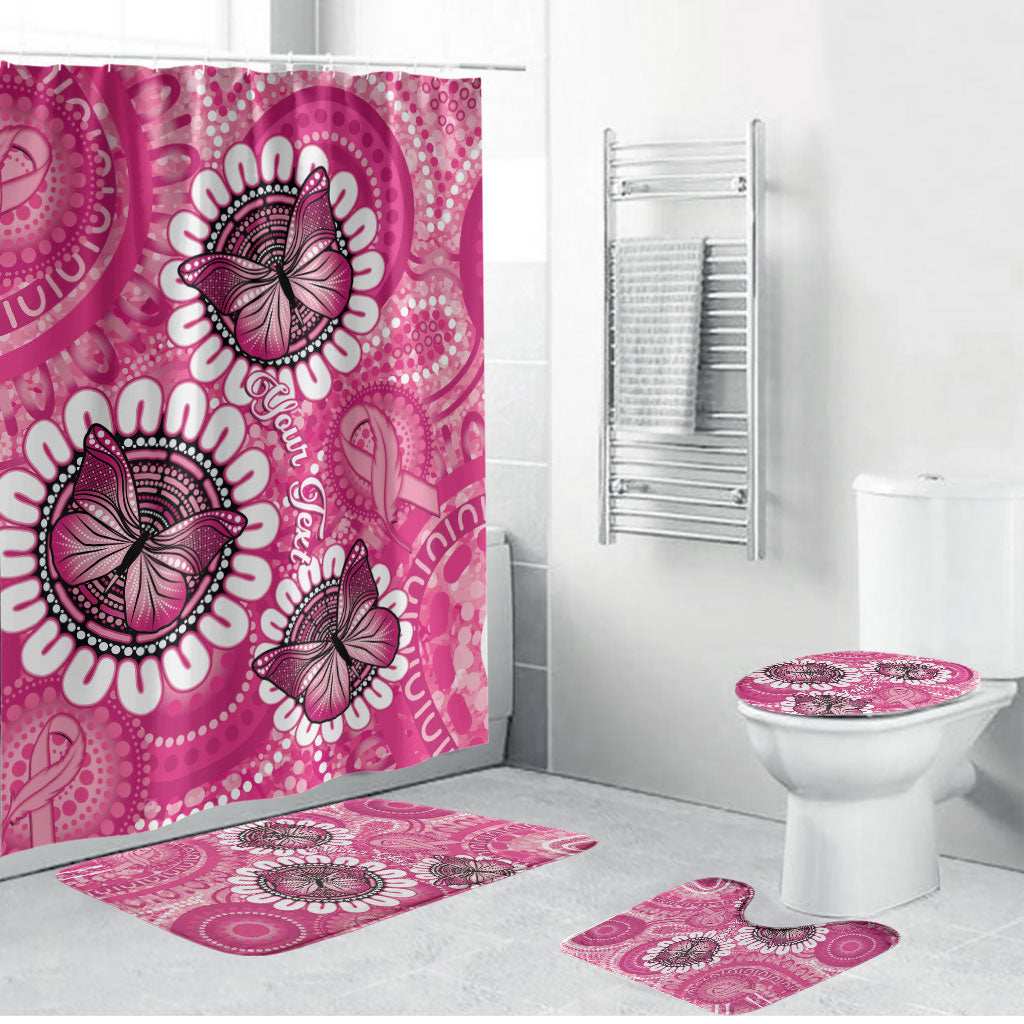 Personalised Australia Indigenous Bathroom Set Breast Cancer Ribbon Think Pink - Pink Version
